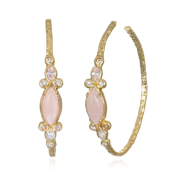 Modern Rose Hoop Earrings